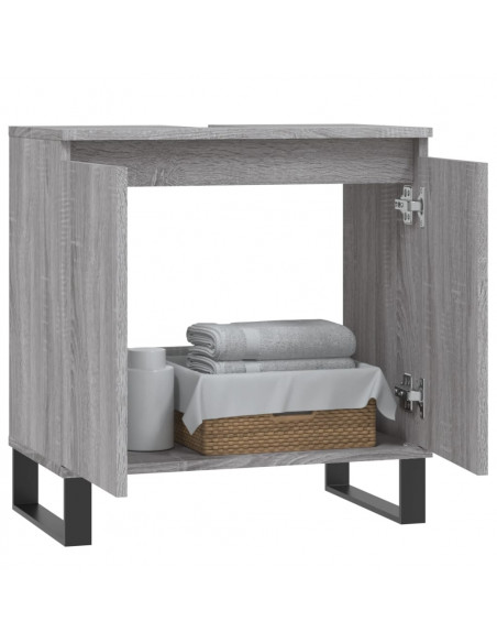 Mobile da Bagno Grigio Sonoma 58x33x60 cm in Legno Multistrato