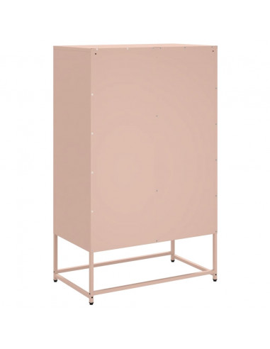 Credenza Rosa 68x39x111,5 cm Acciaio Laminato a Freddo