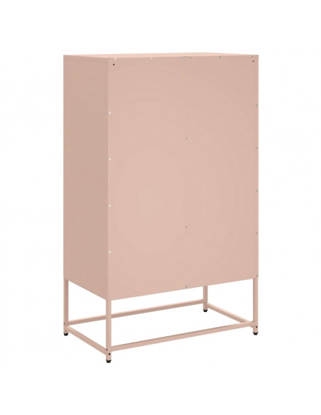 Credenza Rosa 68x39x111,5 cm Acciaio Laminato a Freddo