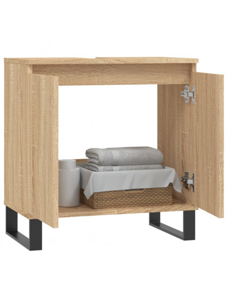 Mobile da Bagno Rovere Sonoma 58x33x60 cm in Legno Multistrato