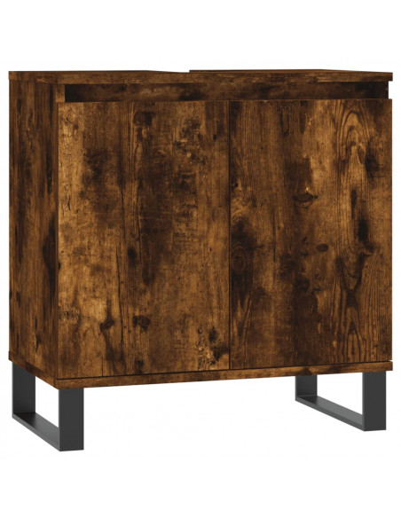 Armadietto Bagno Rovere Fumo 58x33x60 cm in Legno Multistrato