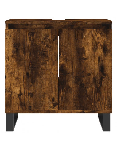 Armadietto Bagno Rovere Fumo 58x33x60 cm in Legno Multistrato