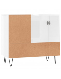 Armadietto Bagno Bianco Lucido 65x33x60cm in Legno Multistrato 2