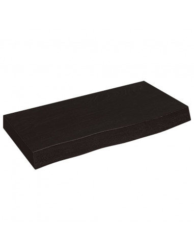 Piano Bagno Marrone Scuro 60x30x(2-6)cm Legno Massello Trattato