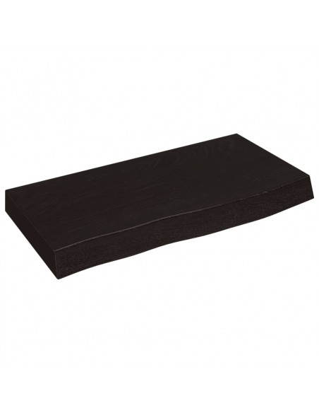 Piano Bagno Marrone Scuro 60x30x(2-6)cm Legno Massello Trattato