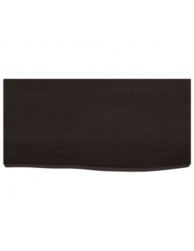 Piano Bagno Marrone Scuro 60x30x(2-6)cm Legno Massello Trattato