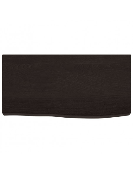 Piano Bagno Marrone Scuro 60x30x(2-6)cm Legno Massello Trattato