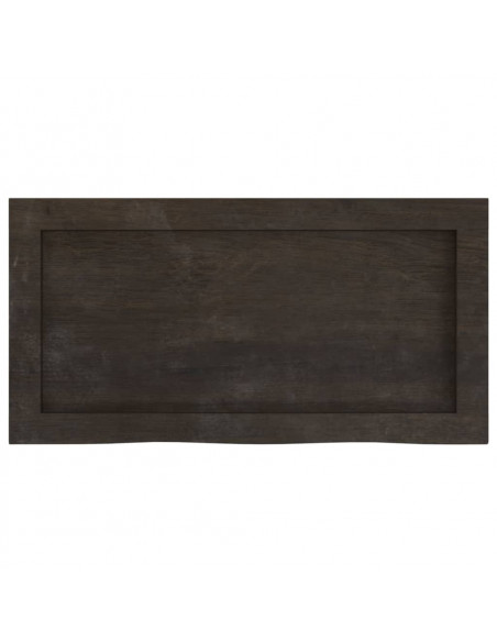 Piano Bagno Marrone Scuro 60x30x(2-6)cm Legno Massello Trattato