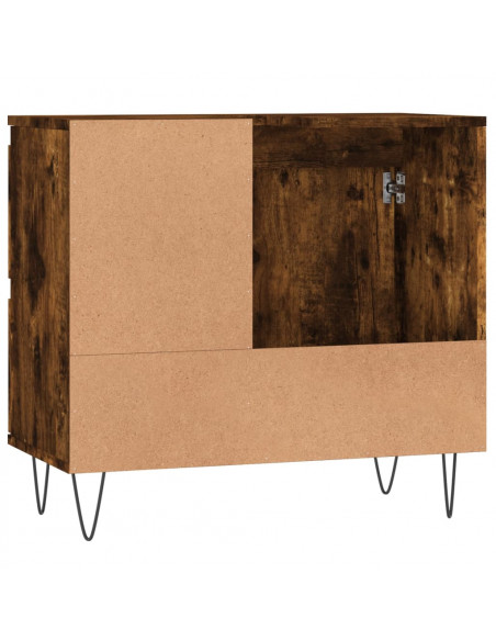 Armadietto Bagno Rovere Fumo 65x33x60 cm in Legno Multistrato