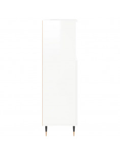 Armadietto Bagno Bianco Lucido 30x30x100cm in Legno Multistrato 2