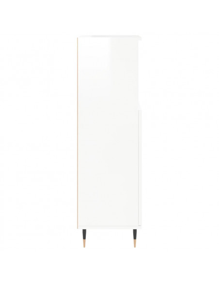Armadietto Bagno Bianco Lucido 30x30x100cm in Legno Multistrato