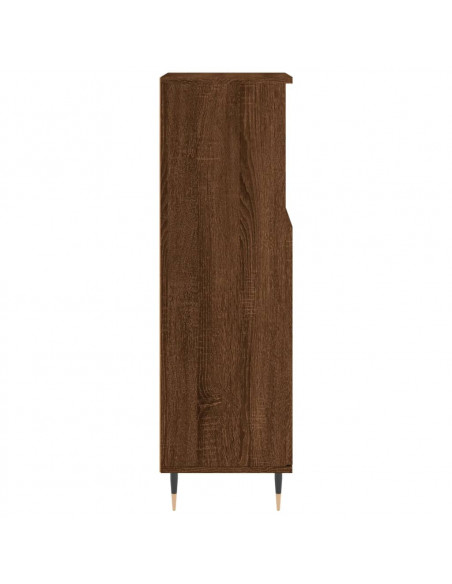 Armadietto Bagno Rovere Marrone 30x30x100 cm Legno Multistrato