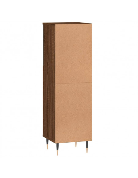 Armadietto Bagno Rovere Marrone 30x30x100 cm Legno Multistrato