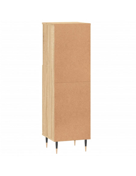 Armadietto da Bagno Rovere Sonoma 30x30x100cm Legno Multistrato