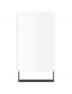 Armadietto Bagno Bianco Lucido 80x33x60cm in Legno Multistrato 2