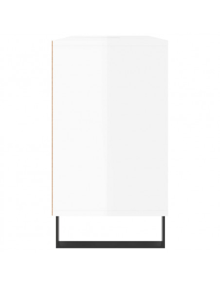 Armadietto Bagno Bianco Lucido 80x33x60cm in Legno Multistrato