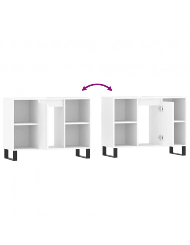 Armadietto Bagno Bianco Lucido 80x33x60cm in Legno Multistrato