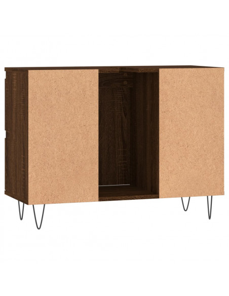 Armadietto Bagno Rovere Marrone 80x33x60cm in Legno Multistrato
