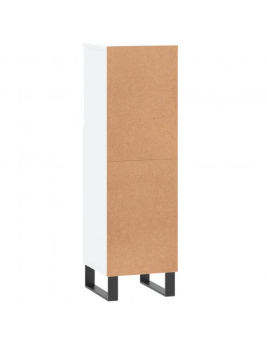 Armadietto da Bagno Bianco 30x30x100 cm in Legno Multistrato