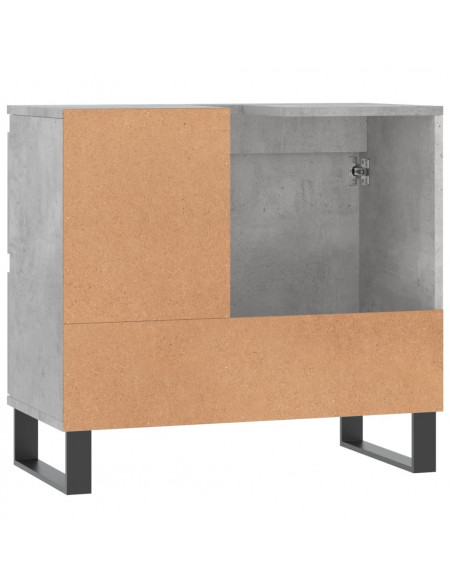 Armadietto da Bagno Grigio Cemento 65x33x60cm Legno Multistrato