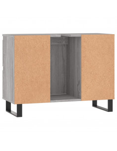 Mobile da Bagno Grigio Sonoma 80x33x60 cm in Legno Multistrato 2