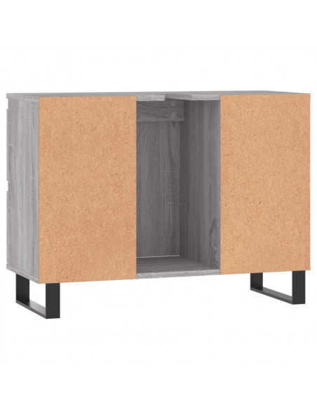 Mobile da Bagno Grigio Sonoma 80x33x60 cm in Legno Multistrato