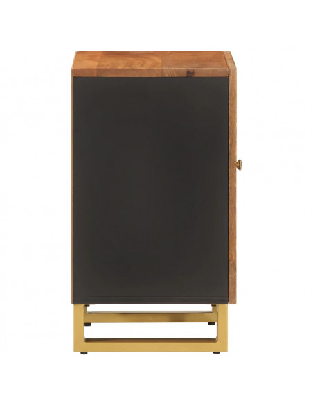 Mobiletto da Bagno Marrone e Nero 38x33,5x58 cm Legno di Mango