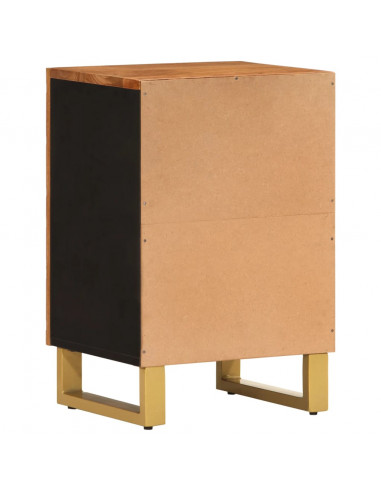 Mobiletto da Bagno Marrone e Nero 38x33,5x58 cm Legno di Mango