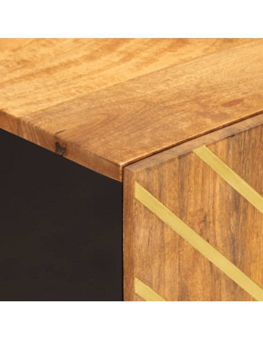 Mobiletto da Bagno Marrone e Nero 38x33,5x58 cm Legno di Mango