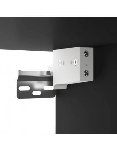 Mobile a Specchio con LED Nero 76x15x55 cm