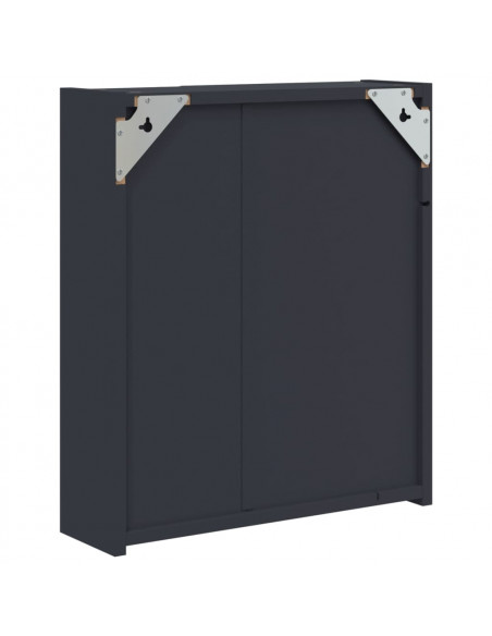 Armadietto Bagno con Specchio e LED Grigio Chiaro 45x13x52 cm