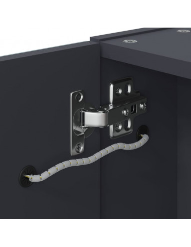 Armadietto Bagno con Specchio e LED Grigio Chiaro 45x13x52 cm