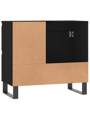 Armadietto da Bagno Nero 65x33x60 cm in Legno Multistrato