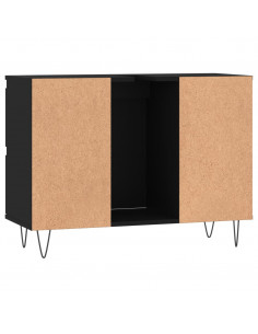 Mobile da Bagno Nero 80x33x60 cm in Legno Multistrato 2