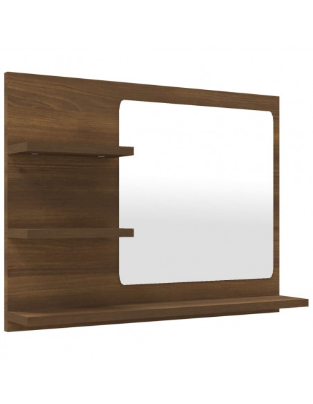 Specchio da Bagno Rovere Marrone 60x10,5x45cm Legno Multistrato