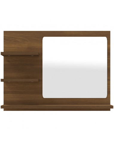 Specchio da Bagno Rovere Marrone 60x10,5x45cm Legno Multistrato