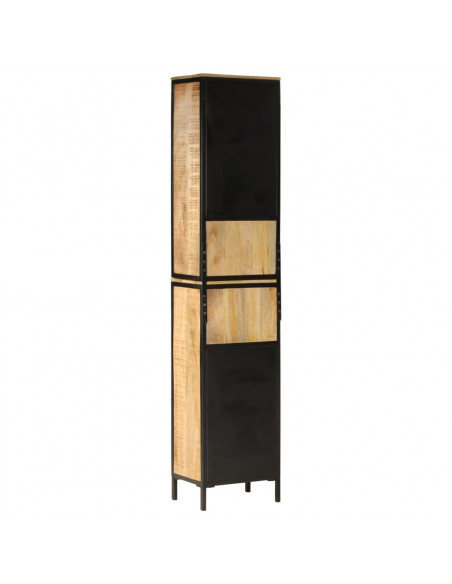 Mobile da Bagno 40x27x180 cm in Ferro e Legno Massello di Mango