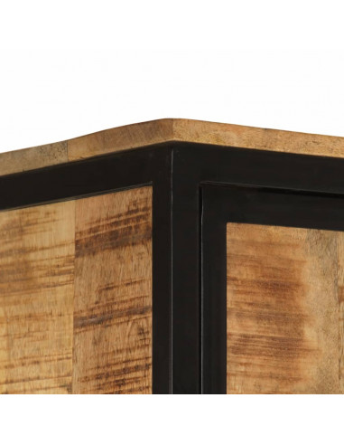 Mobile da Bagno 40x27x180 cm in Ferro e Legno Massello di Mango