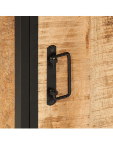 Mobile da Bagno 40x27x180 cm in Ferro e Legno Massello di Mango