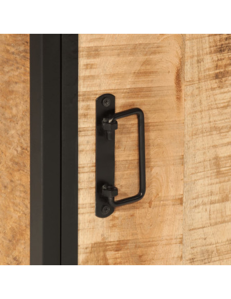 Mobile da Bagno 40x27x180 cm in Ferro e Legno Massello di Mango