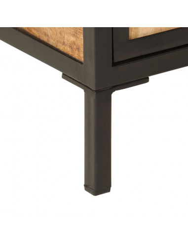 Mobile da Bagno 40x27x180 cm in Ferro e Legno Massello di Mango