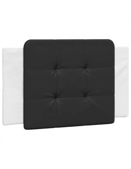 Giroletto con Testiera Bianco e Nero 90x200 cm in Similpelle