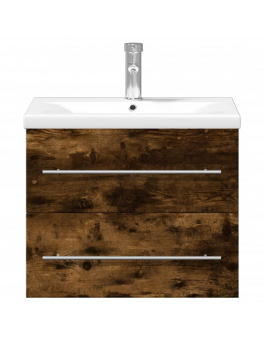 Mobile da Bagno con Lavabo Integrato Rovere Fumo