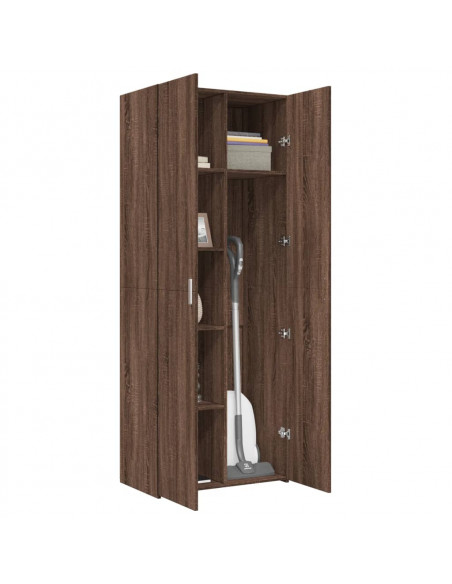 Credenza Rovere Marrone 70x42,5x185 cm in Legno Multistrato