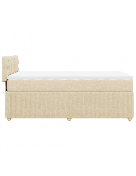 Giroletto a Molle con Materasso Crema 90x200 cm inTessuto