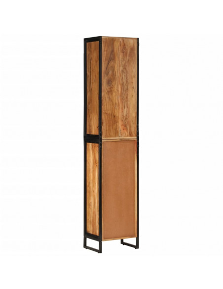 Mobile da Bagno 40x27x190 cm in Ferro e Legno Massello Acacia
