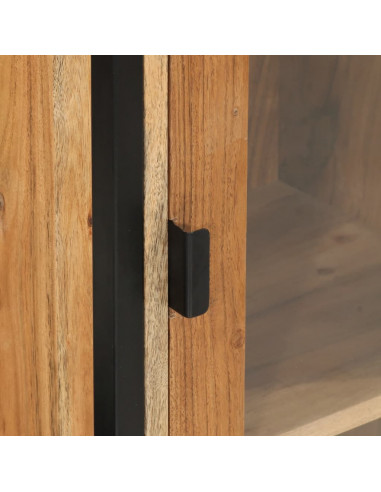 Mobile da Bagno 40x27x190 cm in Ferro e Legno Massello Acacia