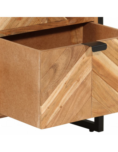 Mobile da Bagno 40x27x190 cm in Ferro e Legno Massello Acacia