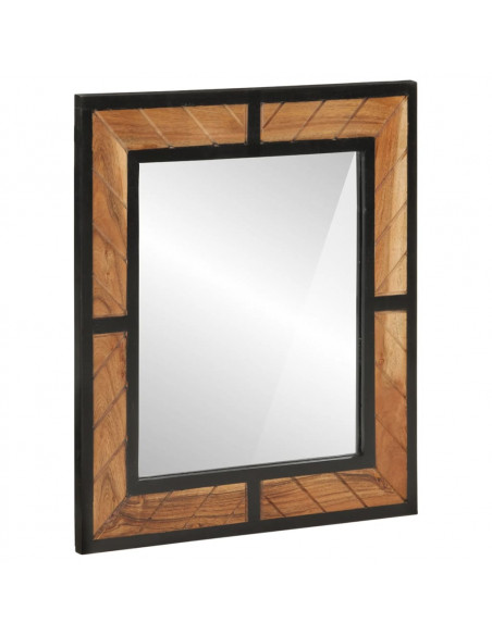 Set Mobili da Bagno 3 pz in Ferro e Legno Massello di Acacia