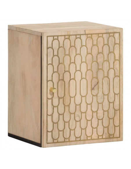 Mobile da Bagno a Parete 38x33x48 cm in Legno Massello di Mango